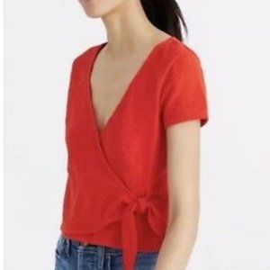 Madewell Wrap Tie Top in Orange